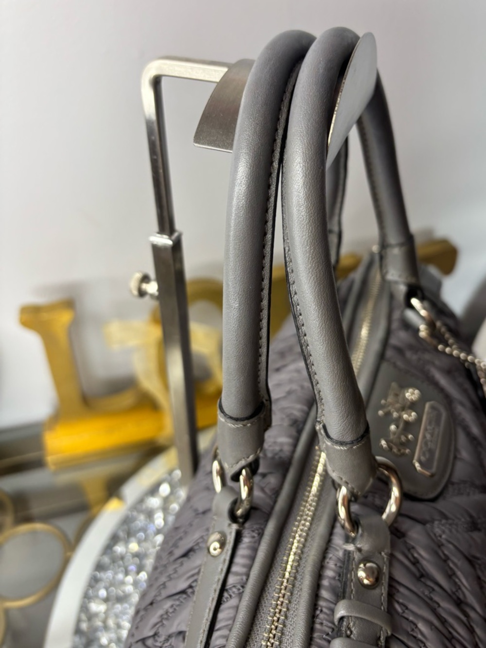 Coach 2011 Madison 70th Anniversary Quilted Chevron Nylon Satchel EUC - Picture 10 of 16